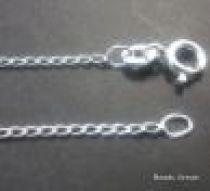  Sterling Silver Long Curb Diamond Cut Chain(35) W/Clasp -50 cms.