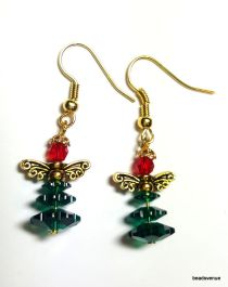 Christmas Earring Swarovski Crystal Kit-Emerald & Lt. Siam